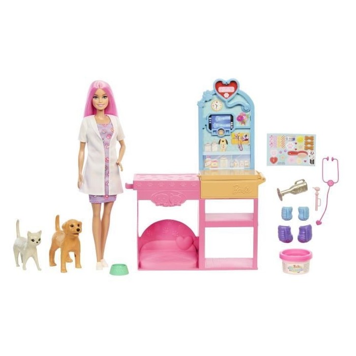 Barbie - Coffret La Clinique vétérinaire de Barbie - Poupée et accessoires - Barbie - JFX93 Barbie - Coffret La Clinique vétérinaire de Barbie - Poupée et accessoires - Barbie - JFX93