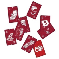UNO - Jeu de cartes Rouge Rubis - 80eme anniversaire de Mattel - Pour