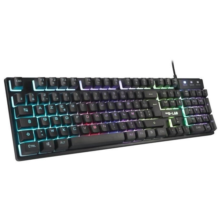 Clavier Gaming - Membrane RGB - THE G-LAB - KEYZ-CAESIUM/FR - FR Layout - 12 raccourcis - 19 touches anti ghosting