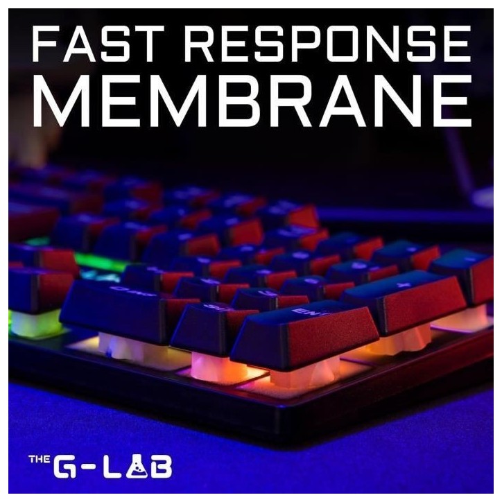 Clavier Gaming - Membrane RGB - THE G-LAB - KEYZ-CAESIUM/FR - FR Layout - 12 raccourcis - 19 touches anti ghosting
