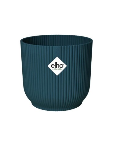 ELHO Vibes Fold Pot de fleurs rond Roues 35 - Bleu - Ø 35 x H 32 cm - intérieur - 100% recyclé