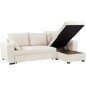 Canapé d'angle convertible réversible - 3 places - MAX - Tissu Lincoln Beige - Coffre - 240 x 143 x 85 cm - CONFORTEAM