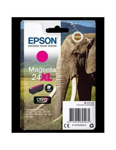 Cartouche d'encre EPSON T2433 XL Magenta - Série Eléphant - Pour Epson Expression Photo - Encre Claria Photo HD