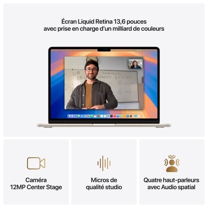 Apple - 13,6 MacBook Air M4 (2025) - RAM 24Go - Stockage 512Go - CPU 10 coeurs - GPU 10 coeurs - Lumiere Stellaire Apple - 13,6 MacBook Air M4 (2025) - RAM 24Go - Stockage 512Go - CPU 10 coeurs - GPU 10 coeurs - Lumiere Stellaire