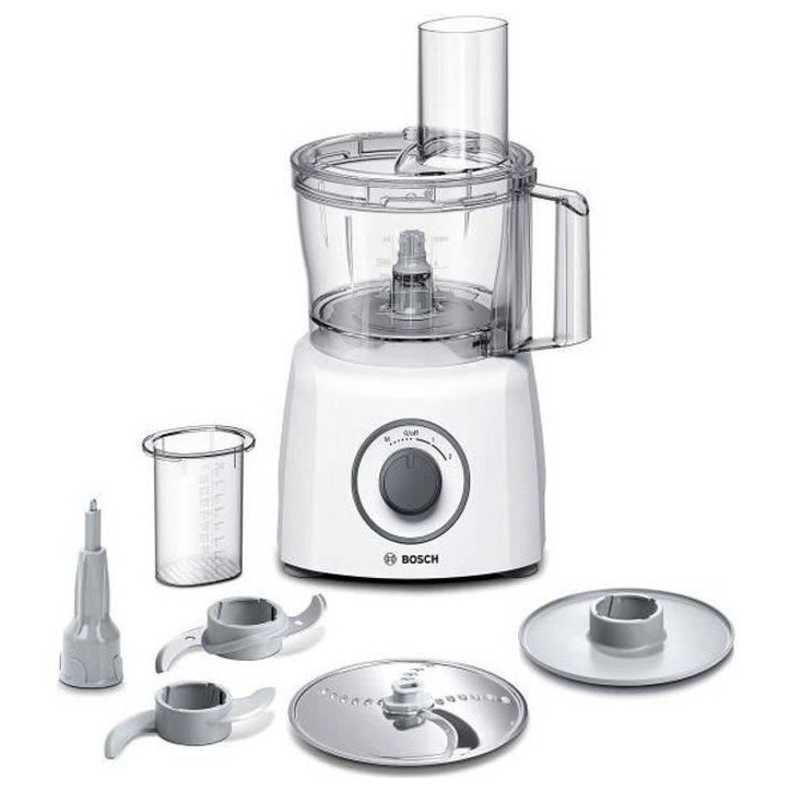 Robot multifonctions BOSCH MultiTalent3 MCM3100W – plus de 20 fonctions – 800 W – Capacité de 2,3 L – Blanc/Gris Robot multifonctions BOSCH MultiTalent3 MCM3100W – plus de 20 fonctions – 800 W – Capacité de 2,3 L – Blanc/Gris