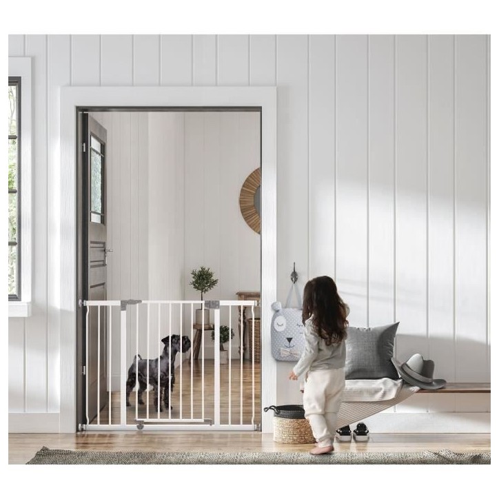 Barriere de sécurité - DREAMBABY - LIBERTY - 1 barriere + 2 extensions - 126-132,5 cm - Blanc Barriere de sécurité - DREAMBABY - LIBERTY - 1 barriere + 2 extensions - 126-132,5 cm - Blanc