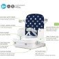 Réhausseur bébé pour table a manger - BENBAT - Portable et lavable - Facile a plier - Harnais de sécurité réglable - Marin