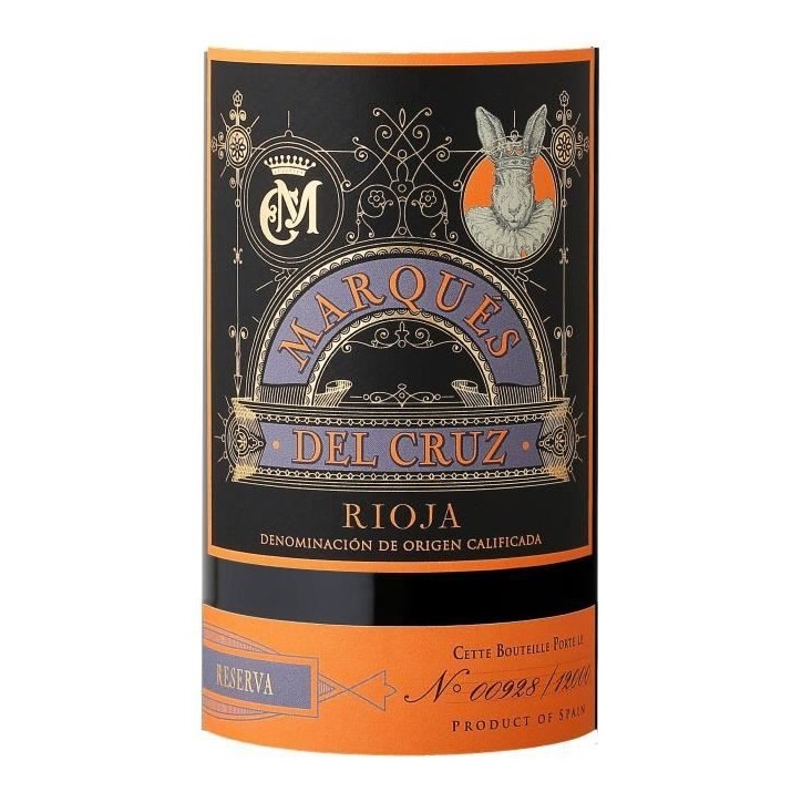 Marqués Del Cruz Reserva 2016 Rioja - Vin rouge d'Italie