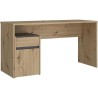 Bureau droit MODULTRICK - Chene/Gris foncé - 140 x 52,7 x 72,5 cm