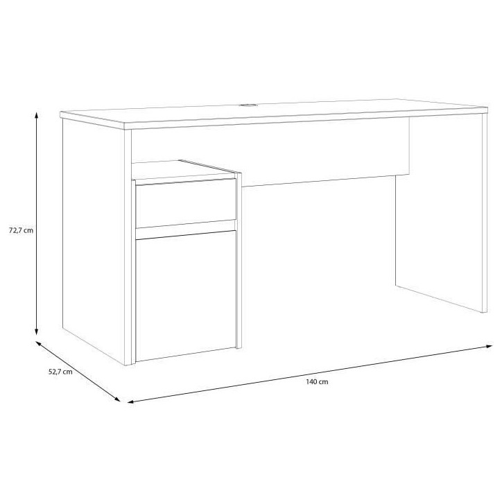 Bureau droit MODULTRICK - Chene/Gris foncé - 140 x 52,7 x 72,5 cm Bureau droit MODULTRICK - Chene/Gris foncé - 140 x 52,7 x 72,5 cm