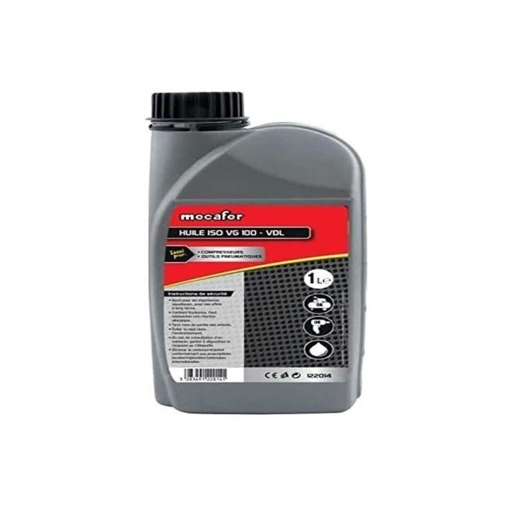Huile pour compresseur MECAFER - 1L - Huile minérale - ISO VG100 - Lubrifier Huile pour compresseur MECAFER - 1L - Huile minérale - ISO VG100 - Lubrifier