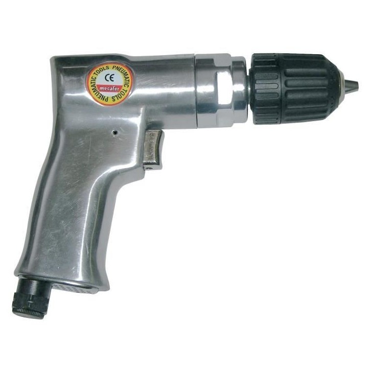 MECAFER Perceuse et serreuse pneumatique - mandrin 10mm + 10 forets HSS + 6 embouts vissage + accessoires MECAFER Perceuse et serreuse pneumatique - mandrin 10mm + 10 forets HSS + 6 embouts vissage + accessoires