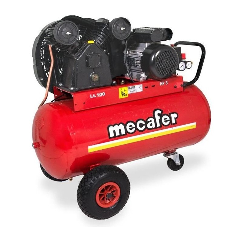 MECAFER Compresseur 100L - 3CV - 10 bars - bicylindre V fonte MECAFER Compresseur 100L - 3CV - 10 bars - bicylindre V fonte