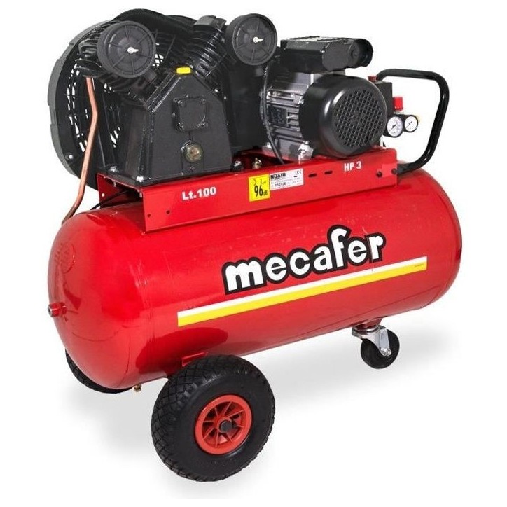 MECAFER Compresseur 100L - 3CV - 10 bars - bicylindre V fonte