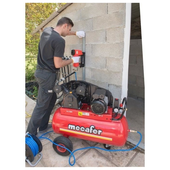 MECAFER Compresseur 100L - 3CV - 10 bars - bicylindre V fonte