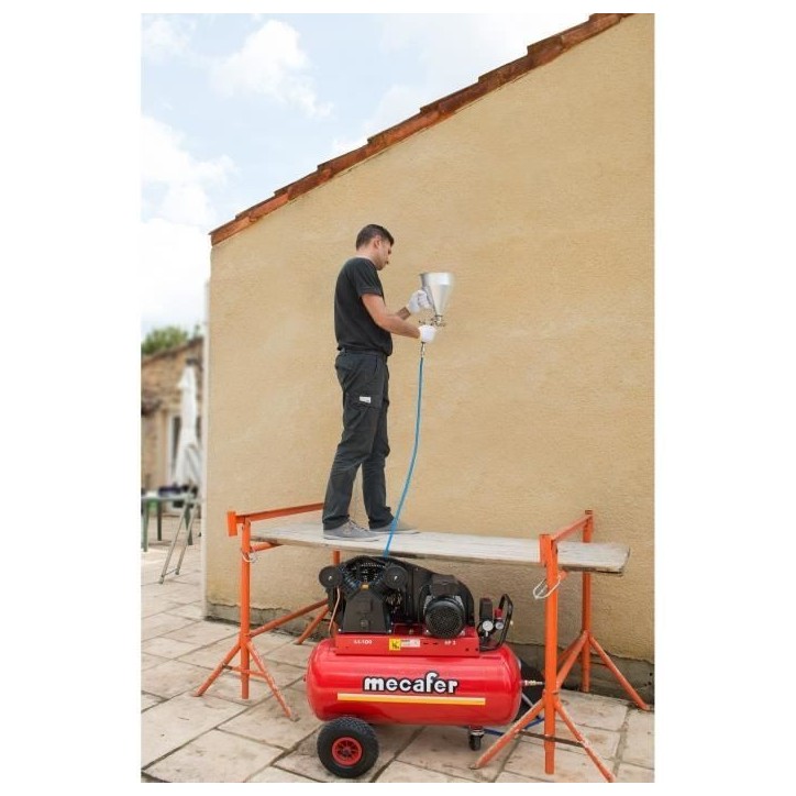 MECAFER Compresseur 100L - 3CV - 10 bars - bicylindre V fonte