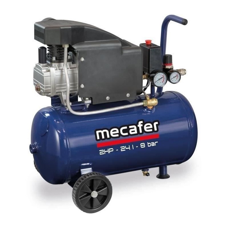 Compresseur - MECAFER - 425793 - Bleu - 24 L - 2HP - 8 bar