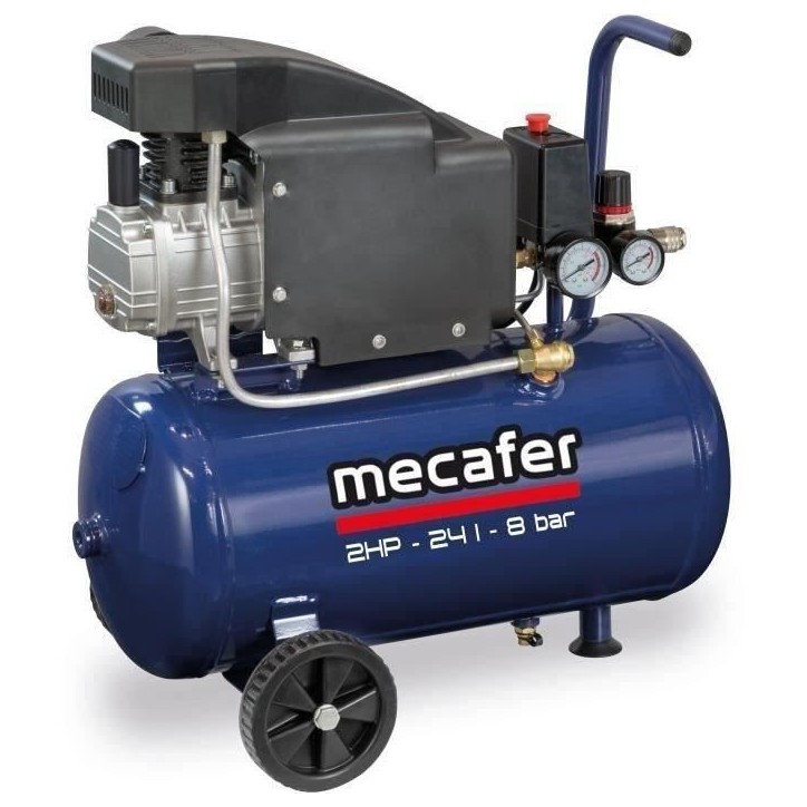 Compresseur - MECAFER - 425793 - Bleu - 24 L - 2HP - 8 bar
