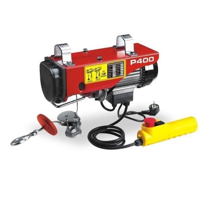 Palan électrique MECAFER 400kg avec télécommande et poulie de mouflage Palan électrique MECAFER 400kg avec télécommande et poulie de mouflage