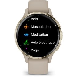 Montre GPS connectée Venu 3S GARMIN, 30,4mm (1,2), Acier Soft Gold, b