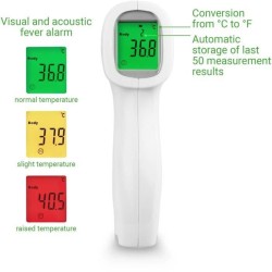Thermemetre sans contact TM A79 medisana. Alarmes visuelle (3 couleurs