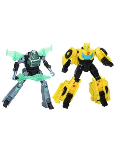 Figurines Cyber-Combiner Bumblebee et Mo Malto, jouets interactifs pour filles et garçons,Transformers EarthSpark, des 6 ans