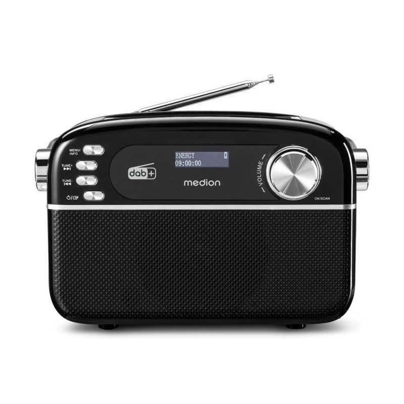 Radio Rétro - MEDION - DAB/FM - Mono 2,5W RMS - Noir Radio Rétro - MEDION - DAB/FM - Mono 2,5W RMS - Noir