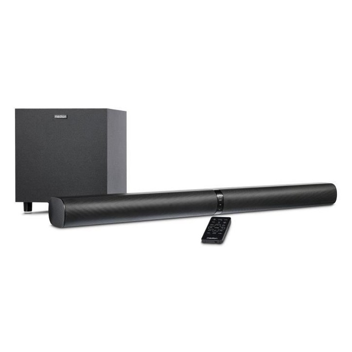 Barre de Son 2.1 - MEDION - 2x30W RMS + Sub 60W RMS - Caisson sans fil Barre de Son 2.1 - MEDION - 2x30W RMS + Sub 60W RMS - Caisson sans fil