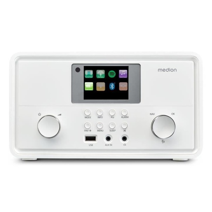 Radio Internet - MEDION - DAB - Bluetooth - 2x10W RMS - Blanc