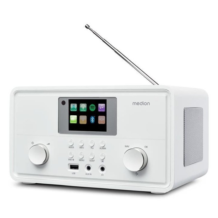 Radio Internet - MEDION - DAB - Bluetooth - 2x10W RMS - Blanc