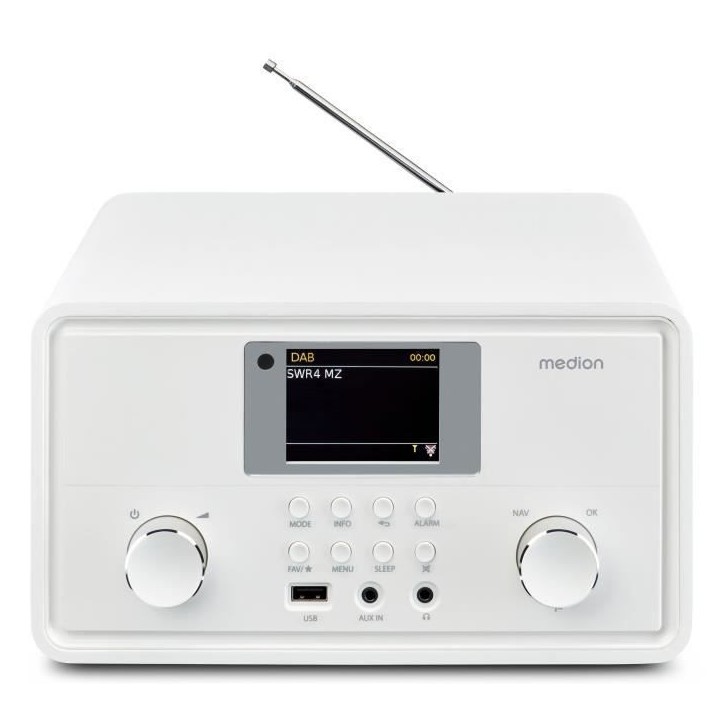 Radio Internet - MEDION - DAB - Bluetooth - 2x10W RMS - Blanc