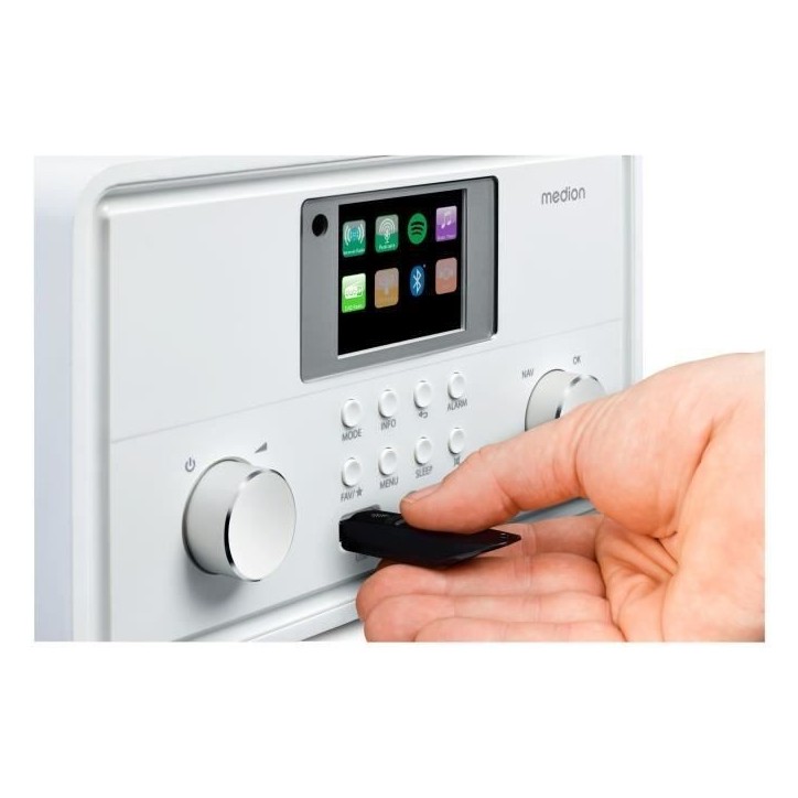 Radio Internet - MEDION - DAB - Bluetooth - 2x10W RMS - Blanc