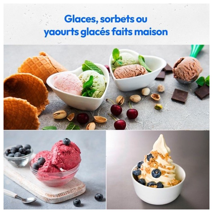 MEDION Machine a glace avec compresseur (convient pour la préparation de cremes glacées, yaourts glacés & sorbets, 1 litre, 1 MEDION Machine a glace avec compresseur (convient pour la préparation de cremes glacées, yaourts glacés & sorbets, 1 litre, 1