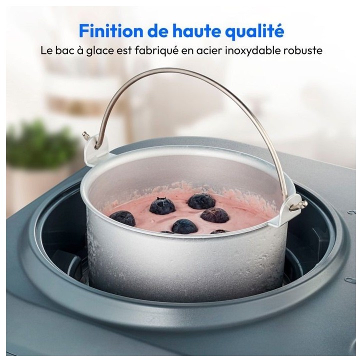 MEDION Machine a glace avec compresseur (convient pour la préparation de cremes glacées, yaourts glacés & sorbets, 1 litre, 1 MEDION Machine a glace avec compresseur (convient pour la préparation de cremes glacées, yaourts glacés & sorbets, 1 litre, 1