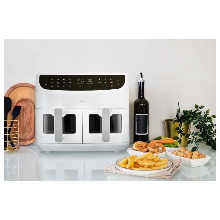 Friteuse a Air Chaud - MEDION - P20 XXL Twin - 2600 W - 2 paniers - 9 programmes - Blanc Friteuse a Air Chaud - MEDION - P20 XXL Twin - 2600 W - 2 paniers - 9 programmes - Blanc
