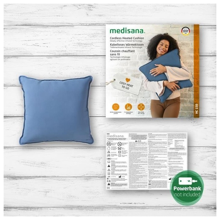 Coussin chauffant sans fil - MEDISANA - HC 250 - 10 W - Vert Coussin chauffant sans fil - MEDISANA - HC 250 - 10 W - Vert