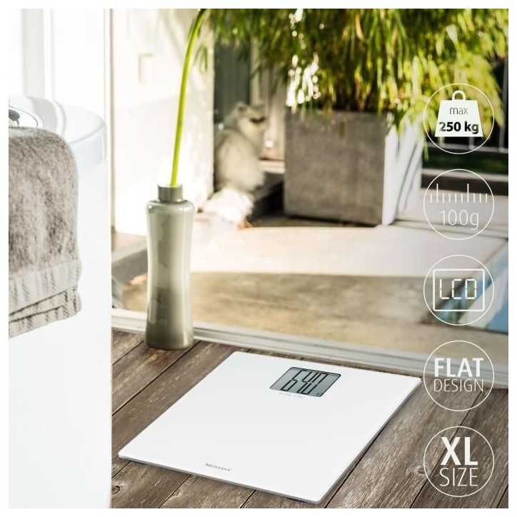 Pese-personne XL Medisana PS 470 Blanc - Charge maximale 250 kg - Grand écran - Extinction automatique Pese-personne XL Medisana PS 470 Blanc - Charge maximale 250 kg - Grand écran - Extinction automatique