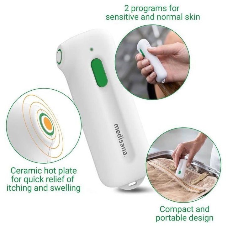 Appareil soulageant les piqûres d'insectes - Medisana IB 100 - sans produit chimique - peau sensible et normale - Garntie 3 ans Appareil soulageant les piqûres d'insectes - Medisana IB 100 - sans produit chimique - peau sensible et normale - Garntie 3 ans