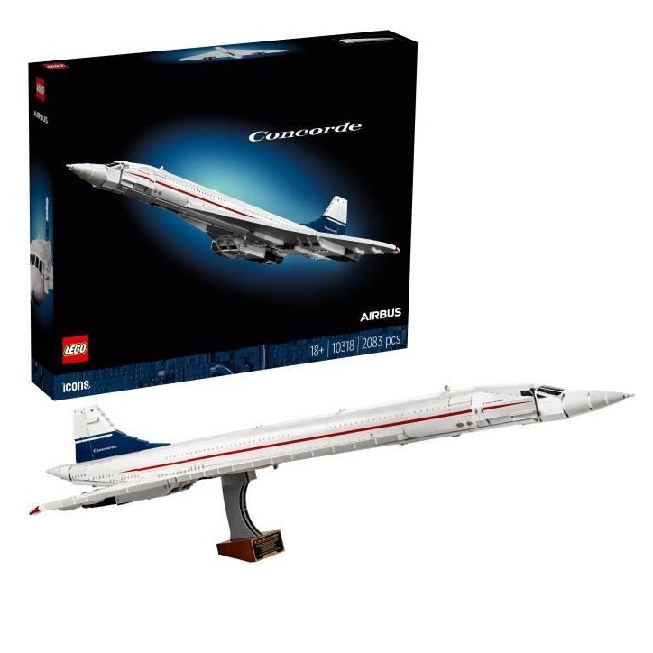 LEGO 10318 Exclu Cdiscount Icons Le Concorde, Maquette d'Avion a Construire pour les Adultes, Set de Véhicule d'Avion LEGO 10318 Exclu Cdiscount Icons Le Concorde, Maquette d'Avion a Construire pour les Adultes, Set de Véhicule d'Avion