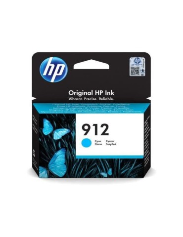 Cartouche d'encre HP 912 Cyan (3YL77AE) pour HP OfficeJet 8010/Pro 8020