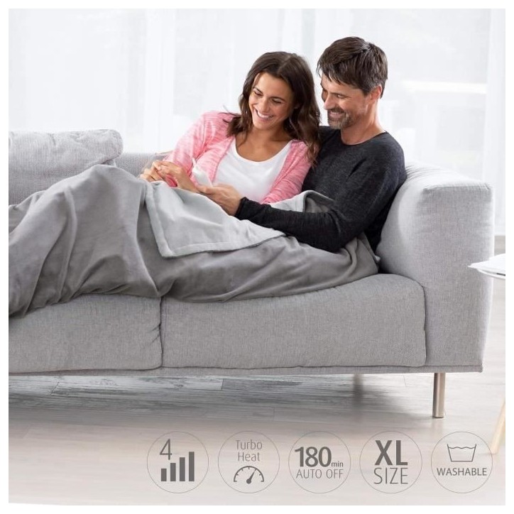 Couverture chauffante MEDISANA HDW - XL 180x130cm - Ultra douce - Réversible - Lavable Couverture chauffante MEDISANA HDW - XL 180x130cm - Ultra douce - Réversible - Lavable