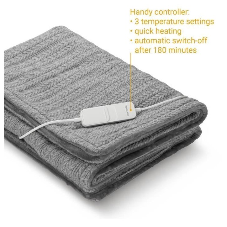 Couverture chauffante reversible en maille - MEDISANA - HB 680 - Chauffe rapide 120 W - Arret auto Couverture chauffante reversible en maille - MEDISANA - HB 680 - Chauffe rapide 120 W - Arret auto
