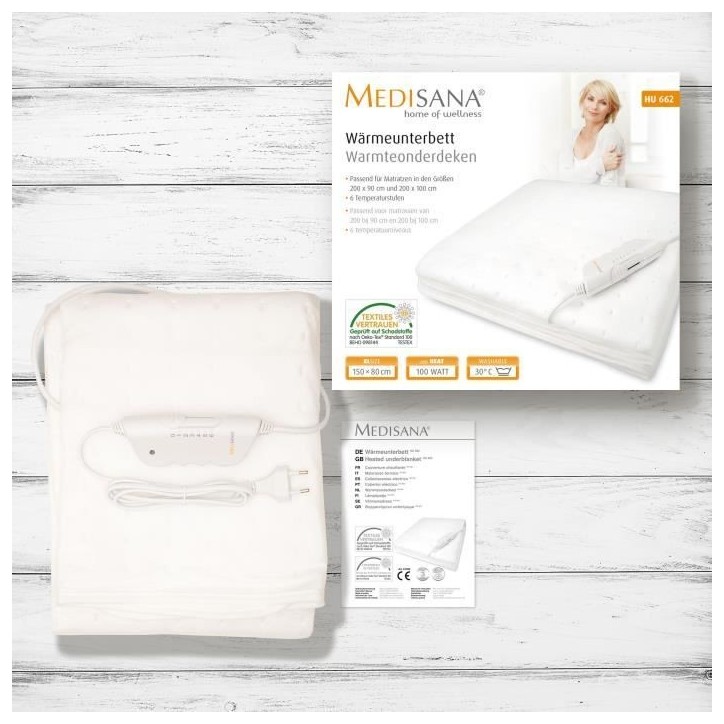 Surmatelas chauffant - MEDISANA - HU 662 - 2 zones chauffantes - Lavable - 6 niveaux de températures Surmatelas chauffant - MEDISANA - HU 662 - 2 zones chauffantes - Lavable - 6 niveaux de températures