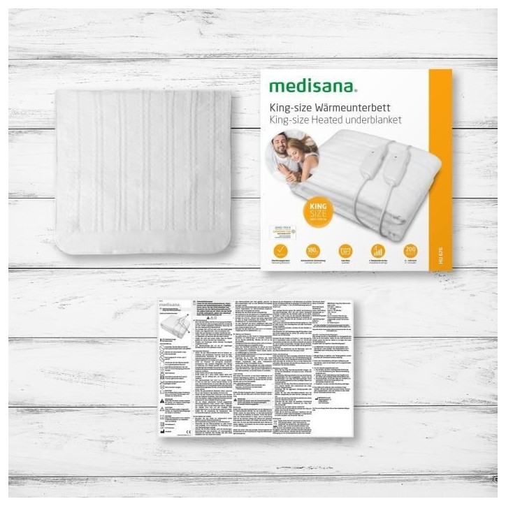Surmatelas chauffant – Chauffe-lit 2 places– medisana HU 676 – lavable – 4 niveaux de températures - arret automatique Surmatelas chauffant – Chauffe-lit 2 places– medisana HU 676 – lavable – 4 niveaux de températures - arret automatique
