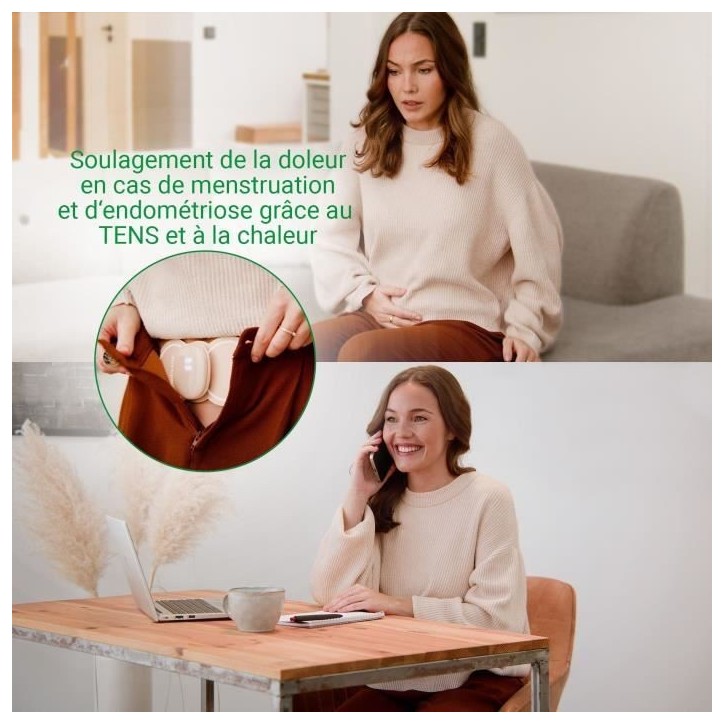 Appareil soulageant les douleurs menstruelles - MEDISANA - TT 250 TENS - 4 electrodes - Ventre et dos - Beige Appareil soulageant les douleurs menstruelles - MEDISANA - TT 250 TENS - 4 electrodes - Ventre et dos - Beige