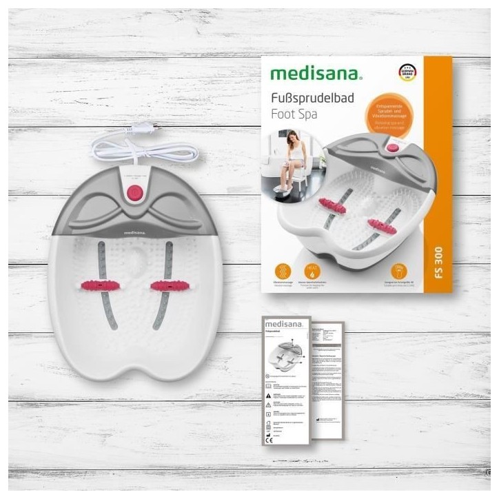 MEDISANA - FS 300 - Bain pour pieds - Blanc - Massage spa et vibration relaxant