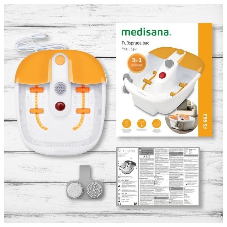 Medisana Bain de Pieds avec Massage de la Zone Réflexe des Pieds, Bain de Pieds avec fonction maintien de la température eau c Medisana Bain de Pieds avec Massage de la Zone Réflexe des Pieds, Bain de Pieds avec fonction maintien de la température eau c