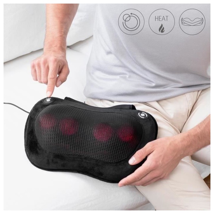 MEDISANA MC 850 - Coussin de massage Shiatsu épaules, dos, jambes et cou - 2 vitesses - Fonction chaleur - Rembourrage flexible MEDISANA MC 850 - Coussin de massage Shiatsu épaules, dos, jambes et cou - 2 vitesses - Fonction chaleur - Rembourrage flexible