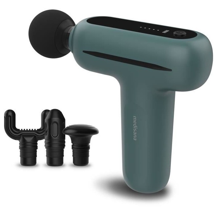 Pistolet de massage - MEDISANA MG 200 - 5 niveaux de percussion - 5 V - 50 dB - Gris / Vert Pistolet de massage - MEDISANA MG 200 - 5 niveaux de percussion - 5 V - 50 dB - Gris / Vert