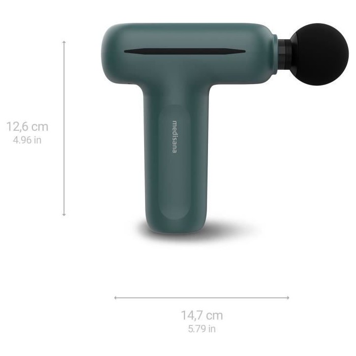 Pistolet de massage - MEDISANA MG 200 - 5 niveaux de percussion - 5 V - 50 dB - Gris / Vert Pistolet de massage - MEDISANA MG 200 - 5 niveaux de percussion - 5 V - 50 dB - Gris / Vert